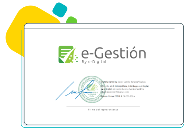 ilustraación de certificado e-Gestión con firma manuscrita