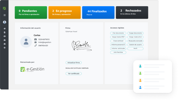 muckup sistema e-Gestión en pantalla de computador